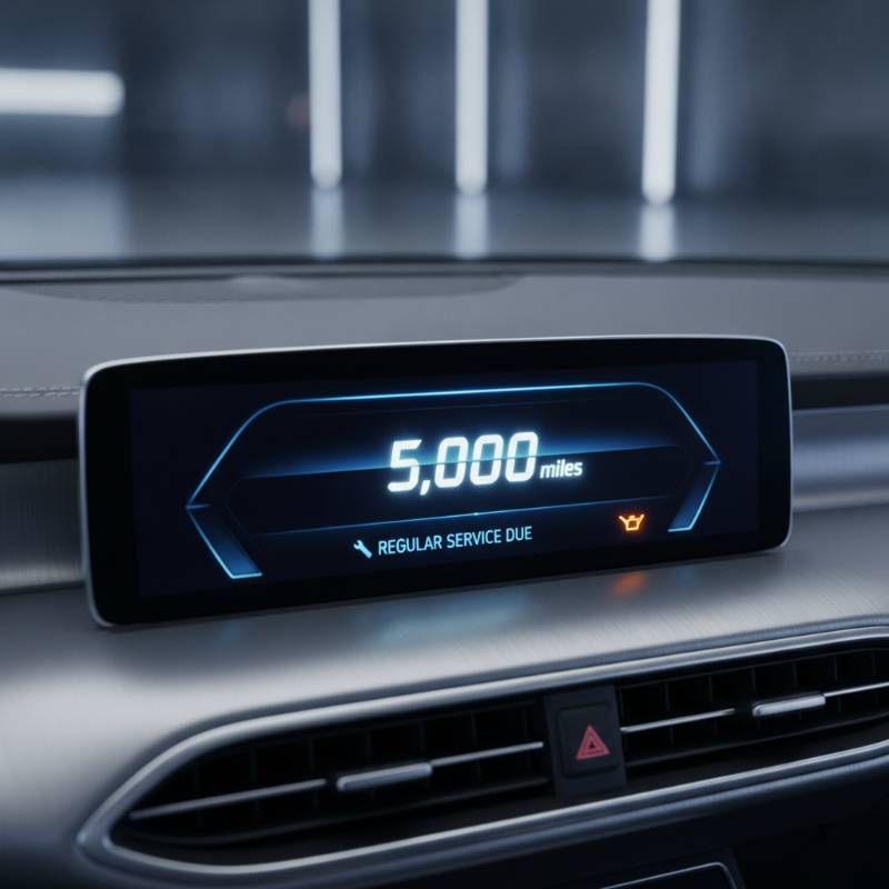 Car odometer reading 5000 miles on dashboard Car odometer reading 5000 miles on dashboard