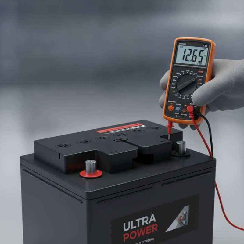 Using a digital multimeter to check car battery voltage