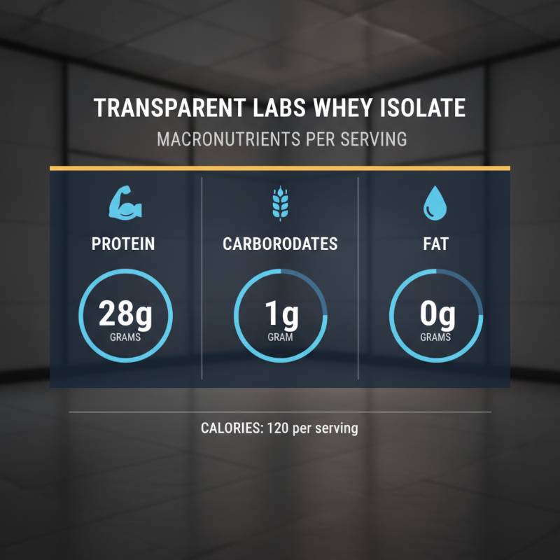 Clean graphic showing the nutrition facts of Transparent Labs Whey Protein Isolate